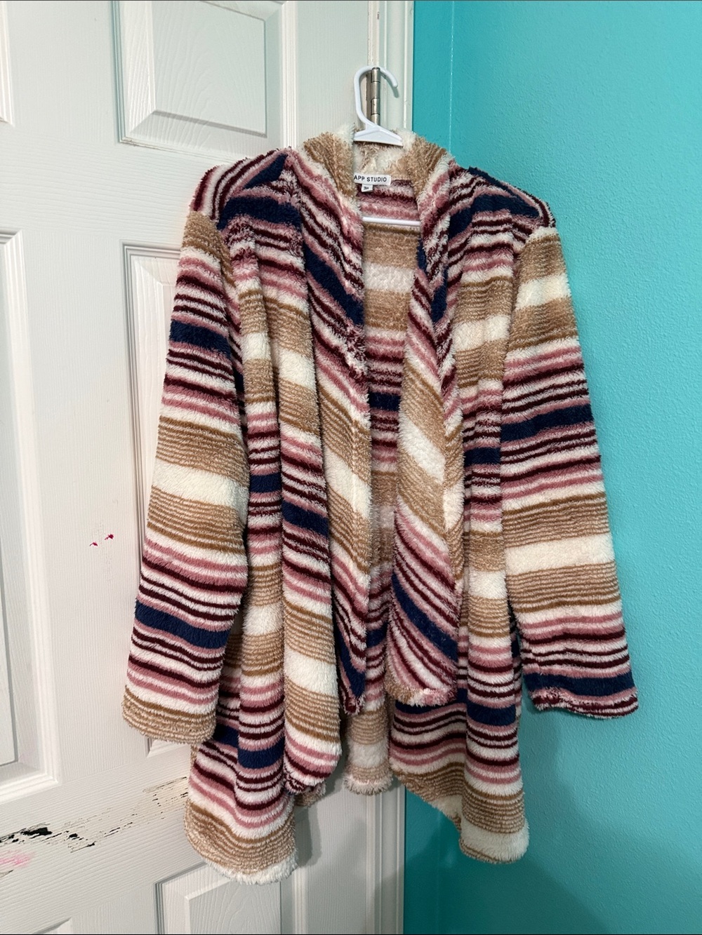 Zapp Studio Striped Teddy Jacket in Multicolor
